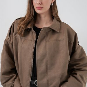 Oversize Süet Ceket 1055 DHaki